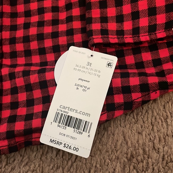 Nwt Carters Buffalo plaid button down - Picture 2 of 3